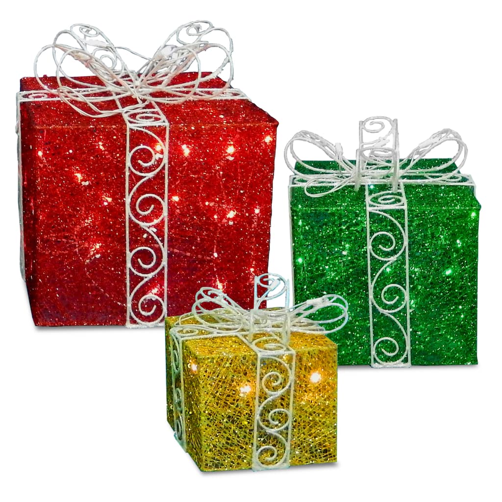 National Tree Company Pre-lit Sisal Gift Box Assortment