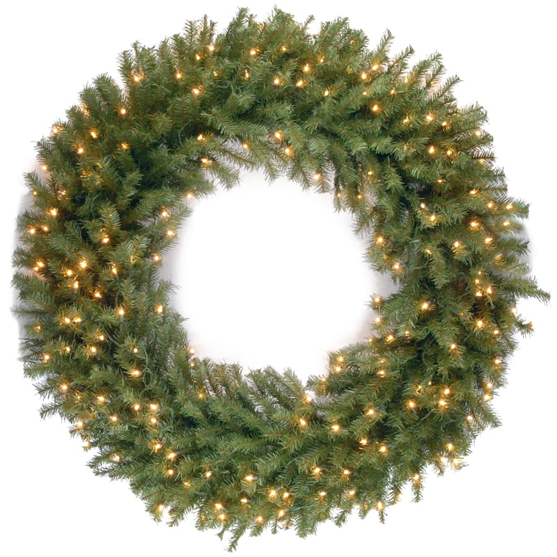 National Tree Company 4 ft. Norwood Fir Wreath with Warm White LED Lights - 4 ft