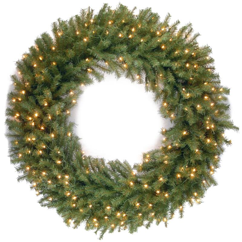 National Tree Company 4 ft. Norwood Fir Wreath with Warm White LED Lights - 4 ft