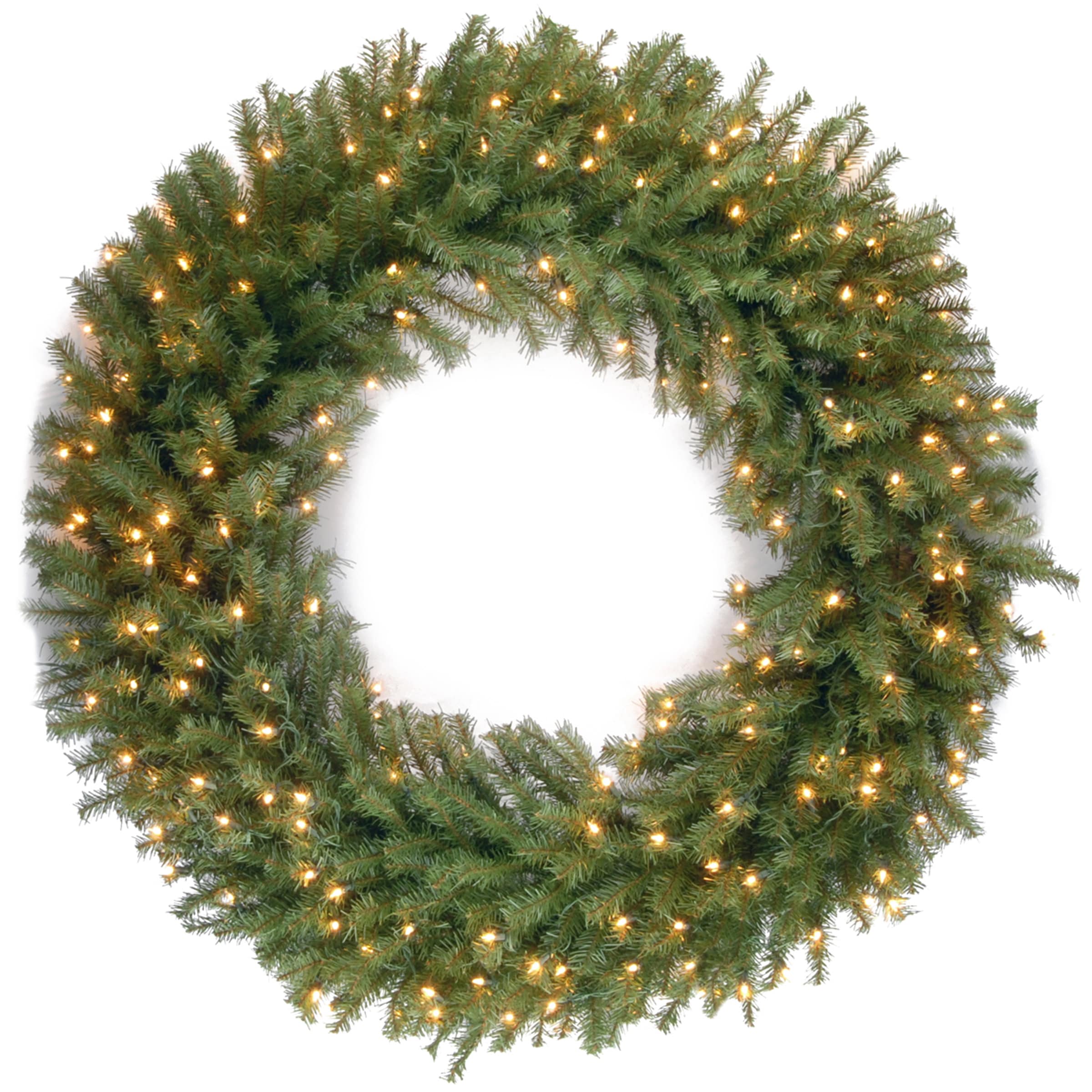 National Tree Company 4 ft. Norwood Fir Wreath with Warm White LED Lights - 4 ft