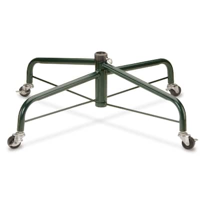 National Tree Company 32 in. Black Metal Rolling Tree Stand with 4 Wheels - 32 in