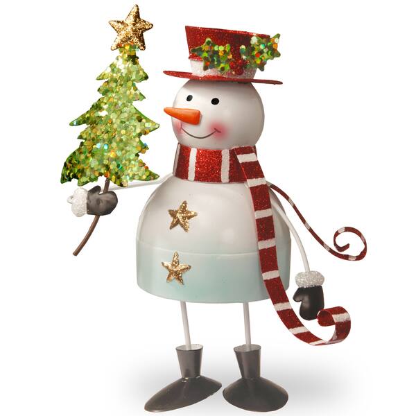 Shop National Tree Company 10 Holiday Christmas Decorative Metal Bobble Snowman Holding Tree Overstock 12494263