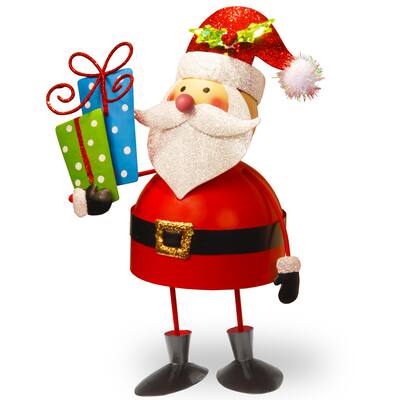 Metal 10-inch Bobble Santa
