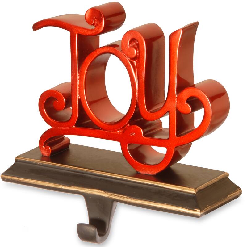 National Tree Company 8 in. 'Joy' Red Poly-resin Stocking Holder - 8 in