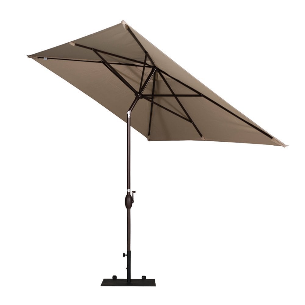 Shop Alpine Rectangular Patio Umbrella With Push Button Tilt And Crank By Havenside Home Overstock 12494397