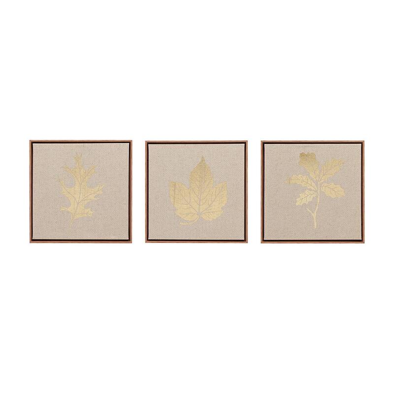 Madison Park Golden Harvest Gold Framed Canvas 3 Piece Set