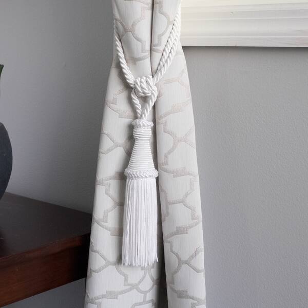 Shop Classic White Rope Braid 2 Piece Curtain Tassel Tieback Set