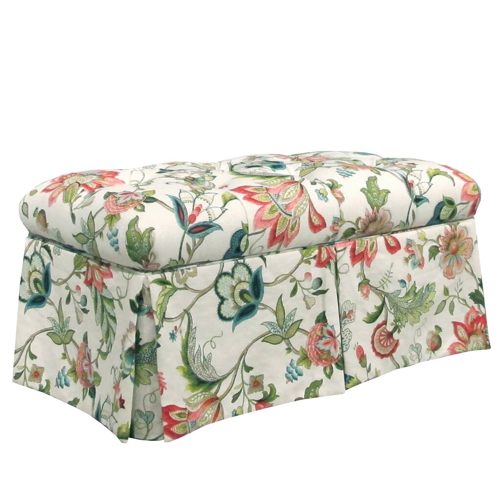 Skyline Furniture Brissac Jewel Skirted Storage Bench - N/A