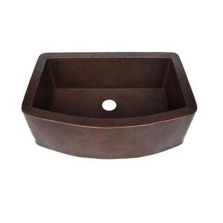 slide 2 of 2, Novatto Redondeado Antique Copper Curved Kitchen Sink