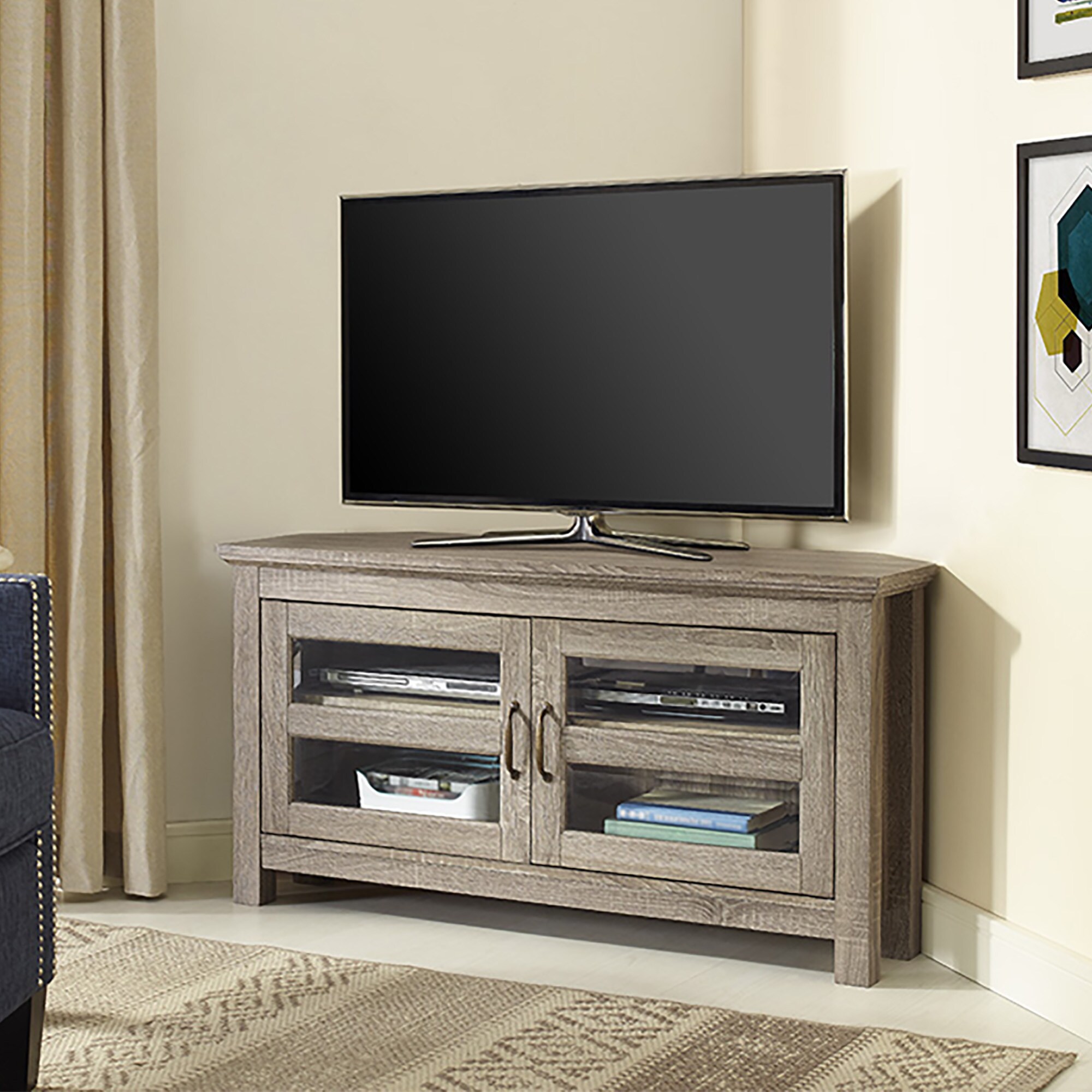 wood corner tv stand