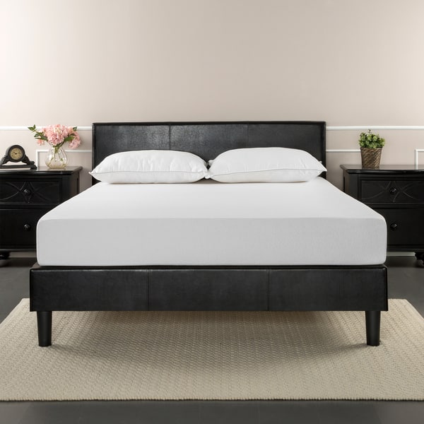 Priage by Zinus Faux Leather Upholstered Fullsize Platform Bed On