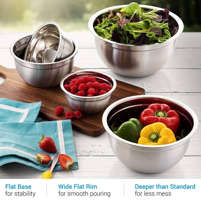 Prime Cook Stainless Steel 6-piece Mixing Bowl Set