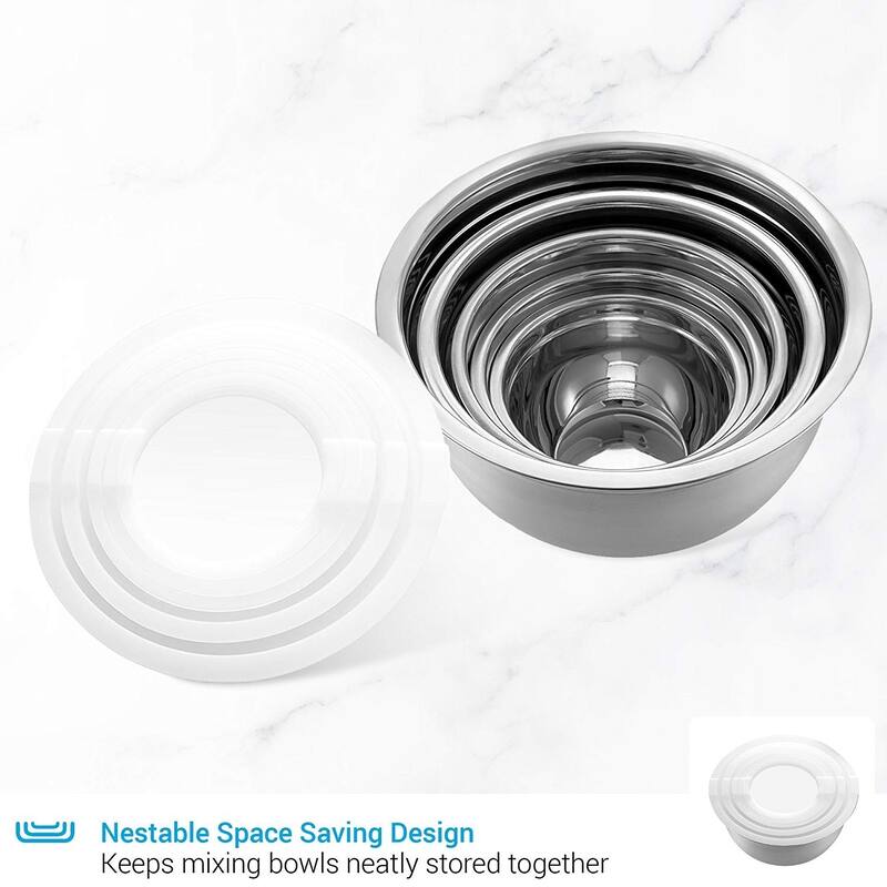 Prime Cook Stainless Steel 6-piece Mixing Bowl Set