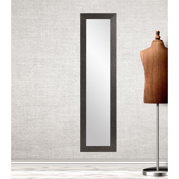 Multi Size BrandtWorks Black and Silver Accent Slim Floor Mirror - Black/Silver