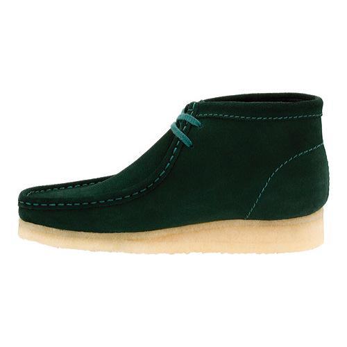 clarks wallabee green suede