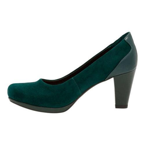 dark green suede court shoes