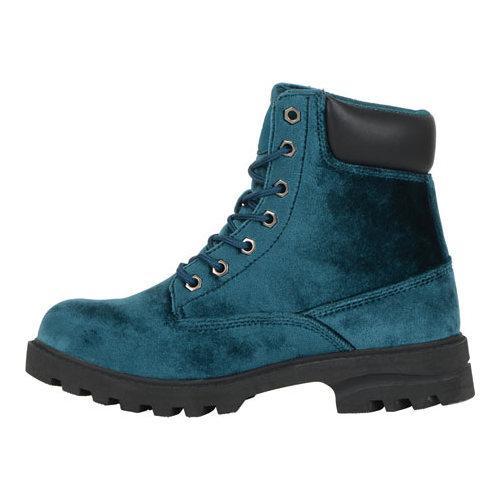 teal velvet boots