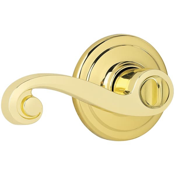 Kwikset Lido Polished Brass Exterior Keyed Entry Door Handle with Smartkey