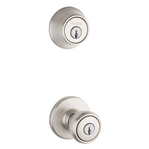 Kwikset Tylo Satin Nickel Steel ANSI/BHMA Grade 3 Entry Knob and Single  Cylinder Deadbolt 1-3/4 in. - Bed Bath & Beyond - 12500661