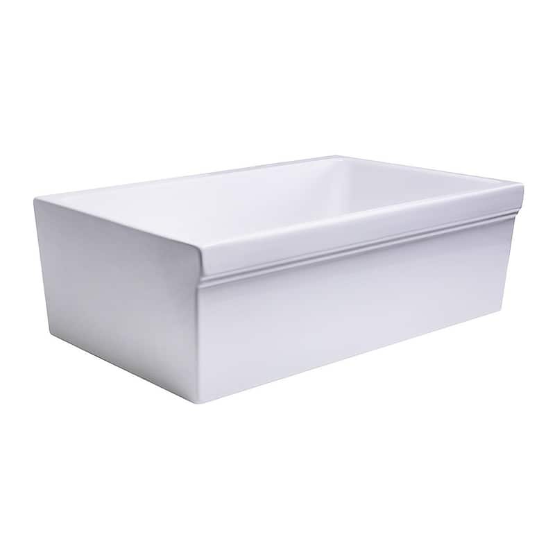 Highpoint Collection Decorative Farmhouse Fireclay Sink and Oil Rubbed Bronze Disposal Drain