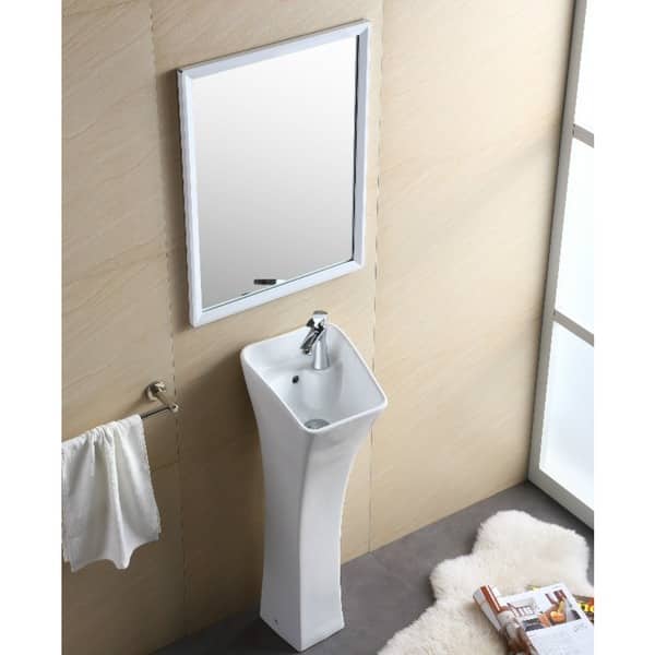 Windfield White Vitreous China Pedestal Sink