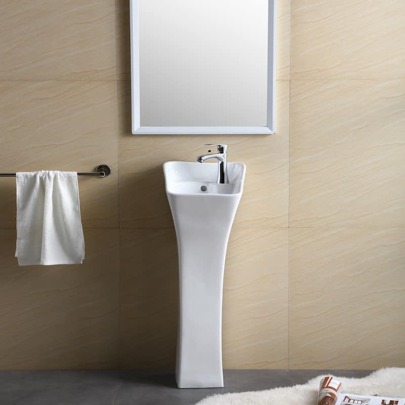 Windfield White Vitreous China Pedestal Sink