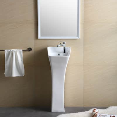 Windfield White Vitreous China Pedestal Sink