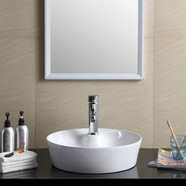 Fine Fixtures White Vitreous China Round Modern Vessel Bathroom Sink