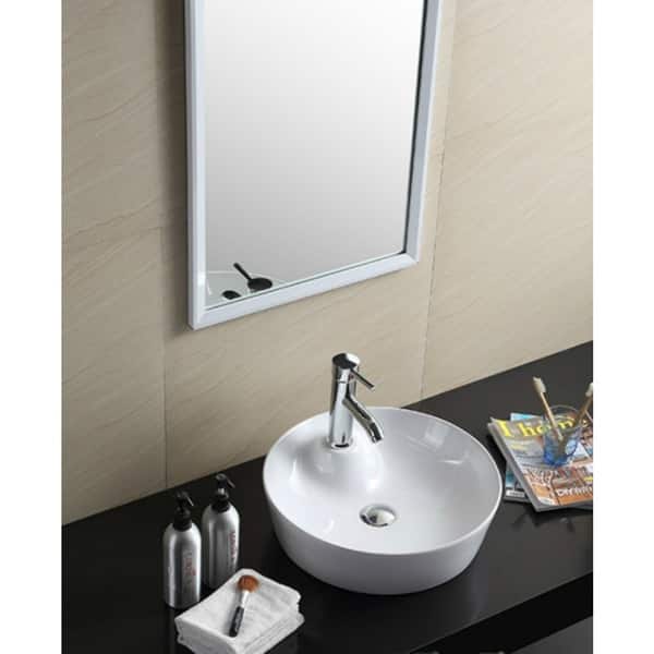 Fine Fixtures White Vitreous China Round Modern Vessel Bathroom Sink