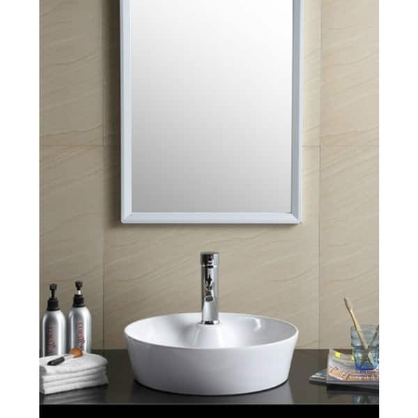 Fine Fixtures White Vitreous China Round Modern Vessel Bathroom Sink