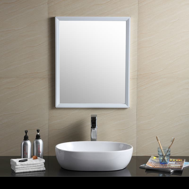 Fine Fixtures White Vitreous China Oval-shaped Vessel Bathroom Sink