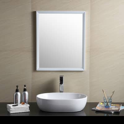 Fine Fixtures White Vitreous China Oval-shaped Vessel Bathroom Sink