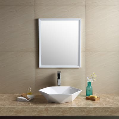 Fine Fixtures White Vitreous China Hexagon Vessel Bathroom Sink