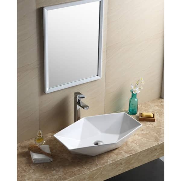 Fine Fixtures White Vitreous China Modern Vessel Bathroom Sink