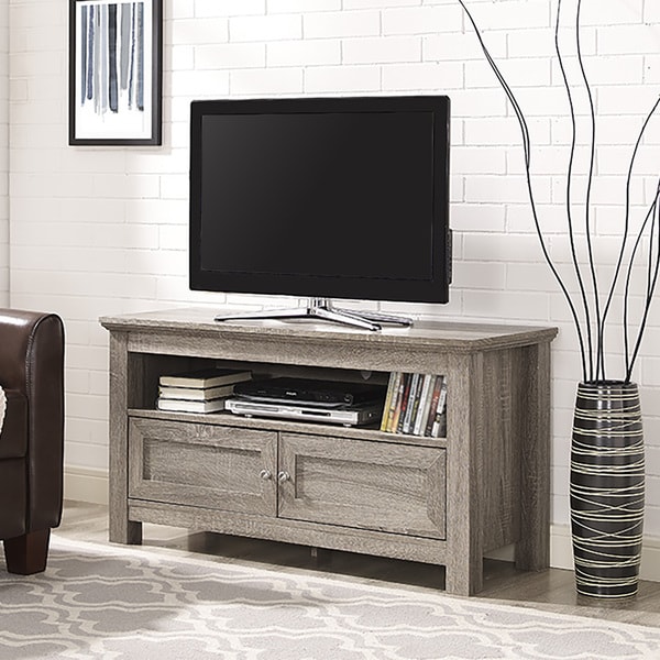 44-inch Wood TV Stand - Driftwood - Free Shipping Today ...
