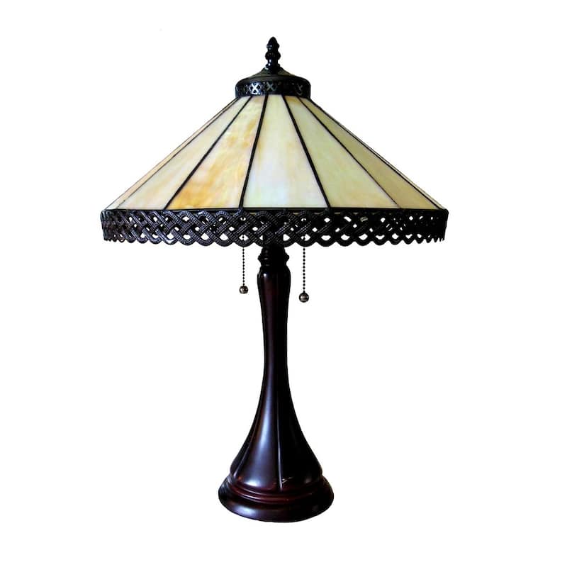 Tiffany Style Mission Design 2-light Antique Bronze Table Lamp
