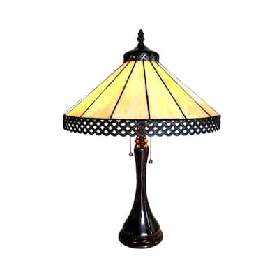 Tiffany Style Mission Design 2-light Antique Bronze Table Lamp