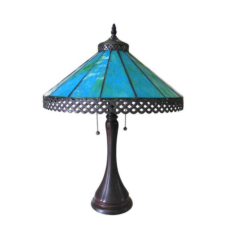 Tiffany Style Mission Design 2-light Antique Bronze Table Lamp