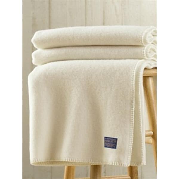 Pendleton Eco-Wise Wool Solid Off White Blanket - Bed Bath