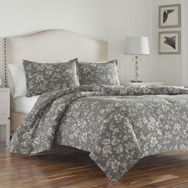 Wedgwood Vibrance Grey Cotton Duvet Cover Set - Free Shipping Today ...