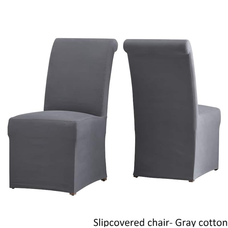 Potomac Slipcovered Rolled Back Parsons Chairs (Set of 2) by iNSPIRE Q Artisan - Grey