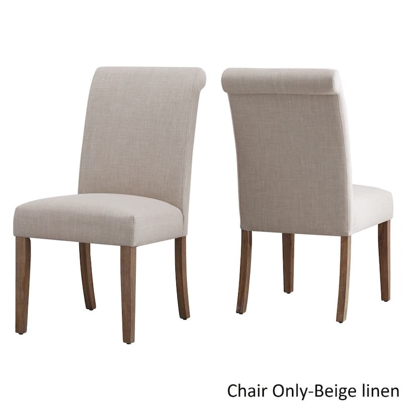 Potomac Slipcovered Rolled Back Parsons Chairs (Set of 2) by iNSPIRE Q Artisan - Beige