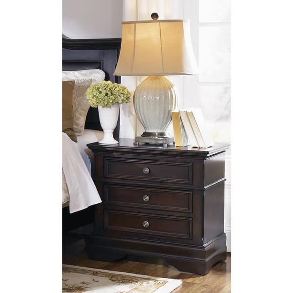 Shop Coaster Company Cherry Finished Wood 3 Drawer Nightstand Overstock 12503250