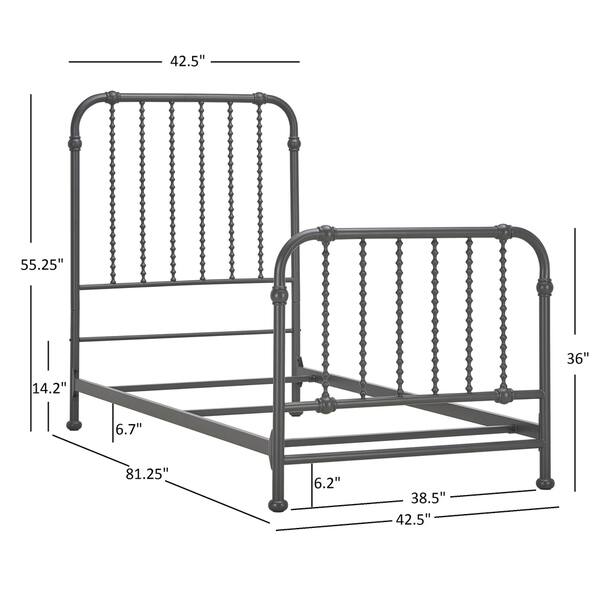 Gulliver Vintage Antique Spiral Twin Iron Metal Bed By Spiral Twin Iron Metal Bed