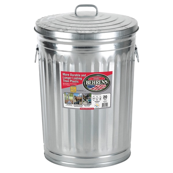 Shop Behrens High Grade Steel 1211 20 Gal Silver Galvanized Steel Trash