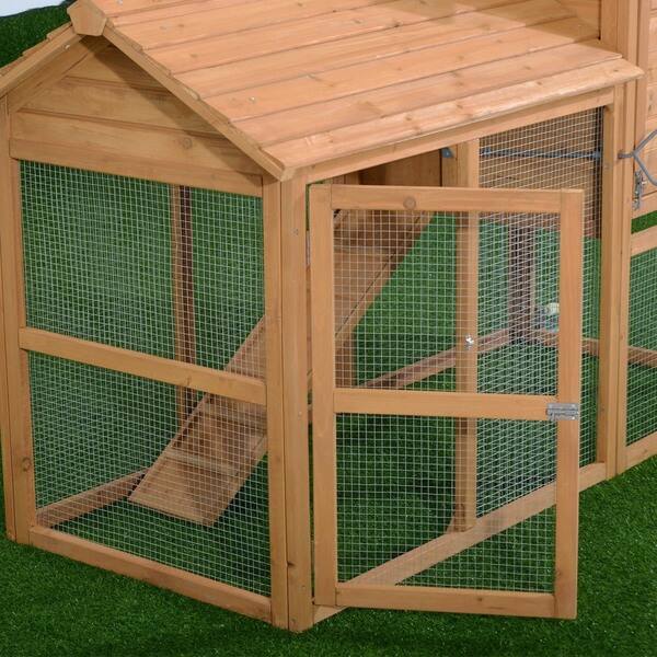 Shop Pawhut 83 Wooden Portable Backyard Chicken Coop With Fenced