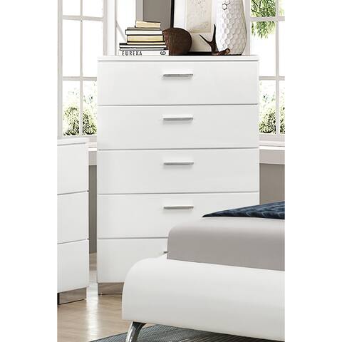 Coaster Furniture Felicity Glossy White 5-drawer Chest