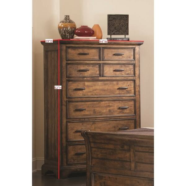 Shop Coaster Company Distressed Brown 6 Drawer Tall Chest On