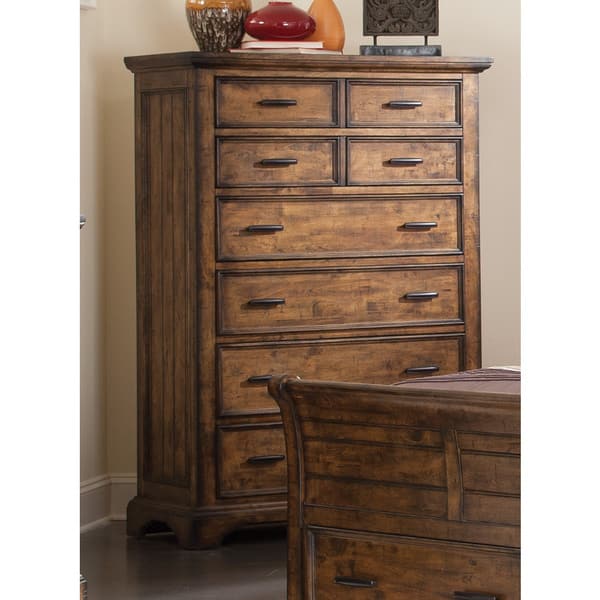 Shop Coaster Company Distressed Brown 6 Drawer Tall Chest On