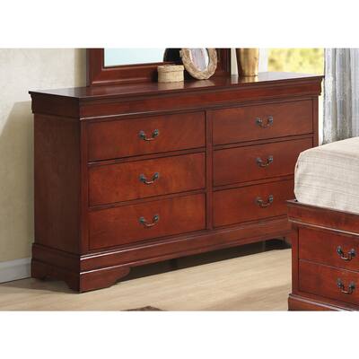 Coaster Company Cherry Wood/Antique Brass 6-drawer Dresser